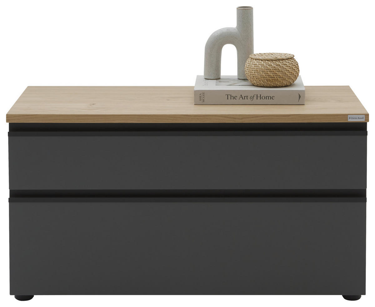 LOWBOARD  in 90/46/41 cm  - Eichefarben/Anthrazit, Design, Holzwerkstoff/Kunststoff (90/46/41cm) - Dieter Knoll