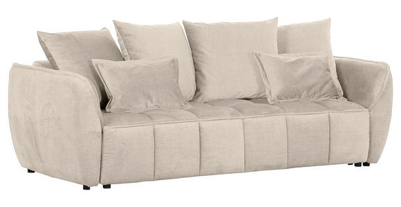 SCHLAFSOFA Flachgewebe Beige  - Beige/Schwarz, KONVENTIONELL, Kunststoff/Textil (250/70/118cm) - Carryhome