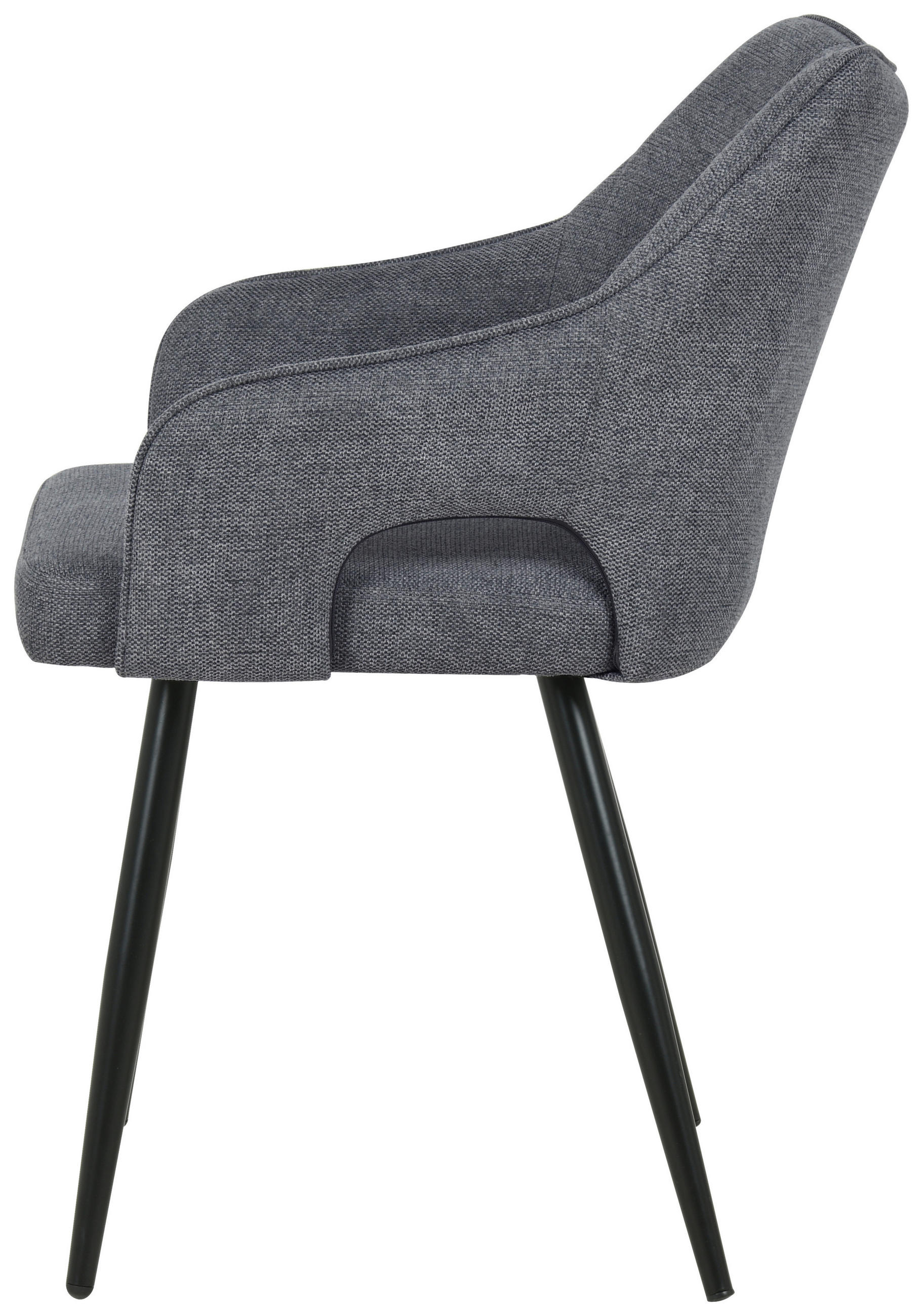 SCAUN CU BRAțE in gri  - negru/gri, Modern, lemn/metal (60,5/81,5/55,5cm) - MID.YOU