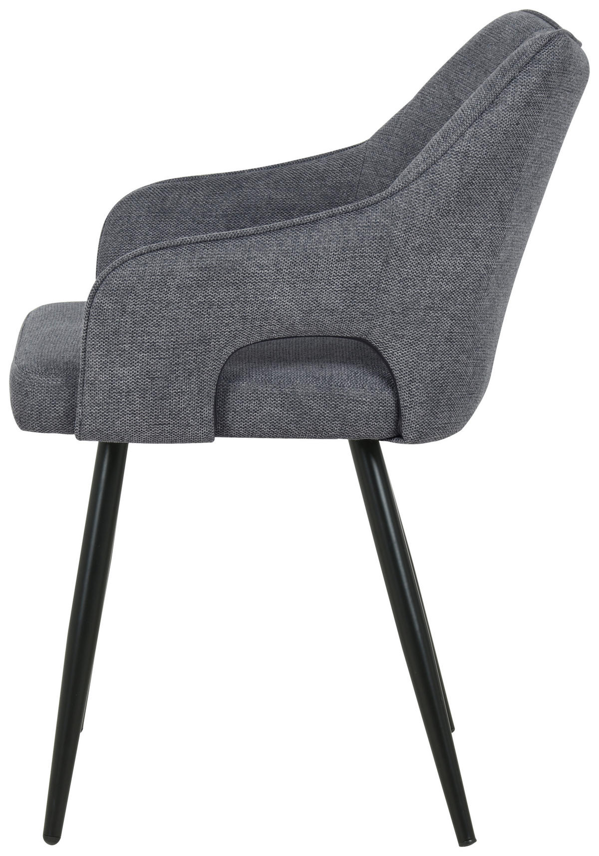 ARMLEHNSTUHL  in Eisen Webstoff  - Schwarz/Grau, MODERN, Holz/Textil (60,5/81,5/55,5cm) - MID.YOU