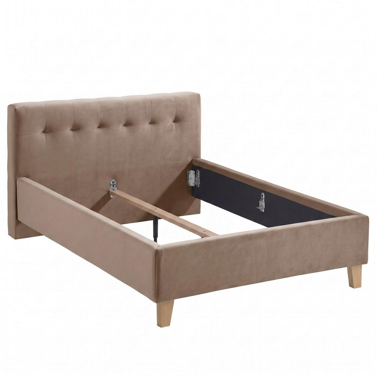 POLSTERBETT 140/200 cm,  in Braun,  - Eichefarben/Braun, MODERN, Holz/Textil (140/200cm) - MID.YOU