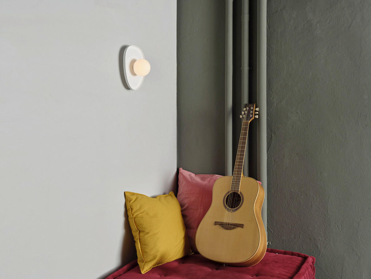 WANDLEUCHTE 20/13.5/26 cm   - Weiß, Basics, Glas/Stein (20/13.5/26cm) - Osram