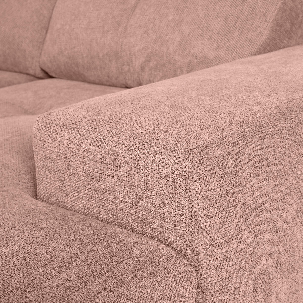WOHNLANDSCHAFT in Flachgewebe Altrosa  - Chromfarben/Altrosa, Konventionell, Kunststoff/Textil (217/338/180cm) - Hom`in