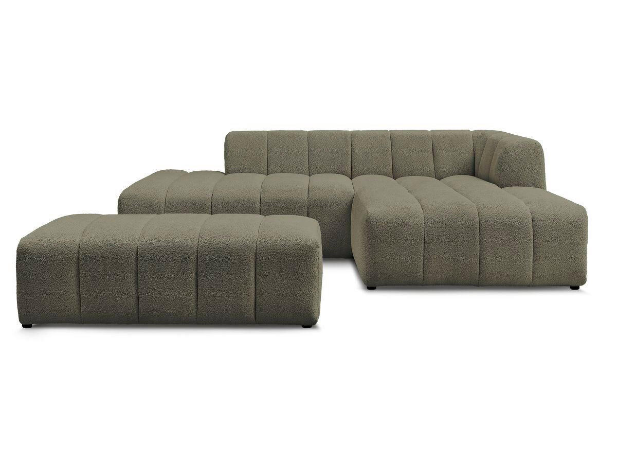 ECKSOFA  ANNECY Grün Bouclé  - Schwarz/Grün, MODERN, Kunststoff/Textil (262/170cm)