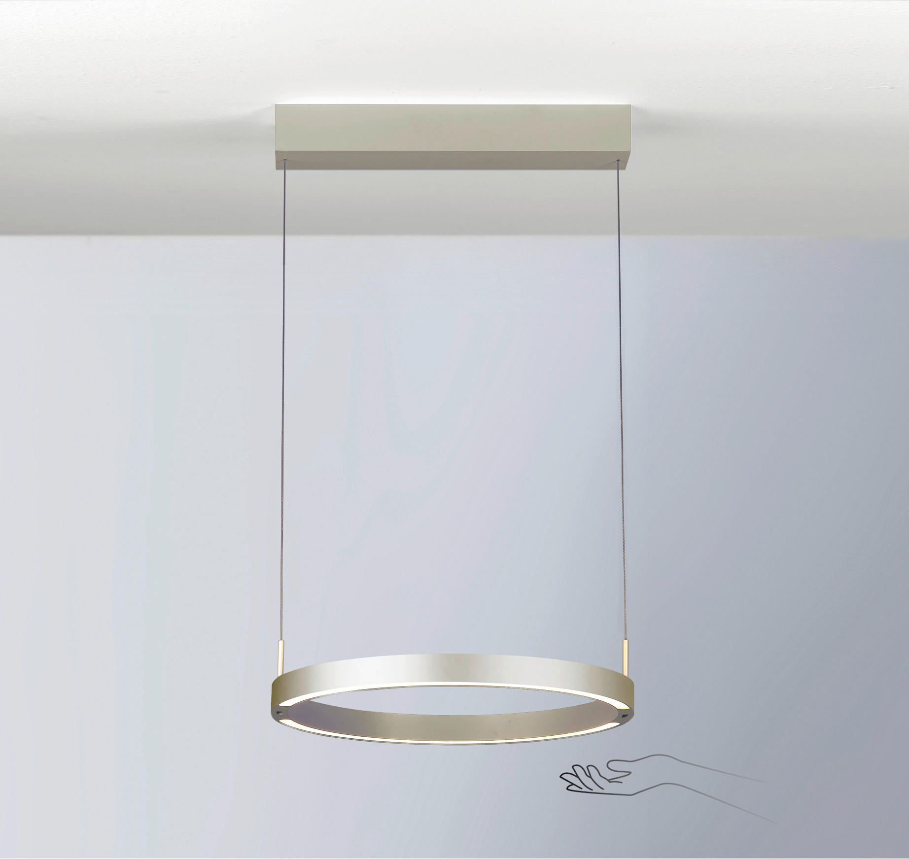 LED-HÄNGELEUCHTE 40/150 cm  - Taupe, Basics, Metall (40/150cm) - BOPP