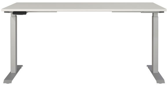 SCHREIBTISCH 160/80/72-118 cm in Silberfarben, Hellgrau - Silberfarben/Hellgrau, MODERN, Holzwerkstoff/Metall (160/80/72-118cm) - Novel