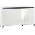 SIDEBOARD Weiß, Weiß Hochglanz  138/94/40 cm  - Weiß Hochglanz/Anthrazit, Design, Holzwerkstoff/Kunststoff (138/94/40cm) - Xora