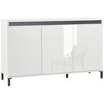 SIDEBOARD Weiß, Weiß Hochglanz  138/94/40 cm  - Weiß Hochglanz/Anthrazit, Design, Holzwerkstoff/Kunststoff (138/94/40cm) - Xora
