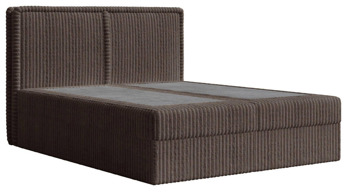 BOXBETT 160/200 cm,  in Braun, Bettkasten, Topper, H2 + H3 = mittel + fest  - Schwarz/Braun, MODERN, Holz/Kunststoff (160/200cm) - MID.YOU