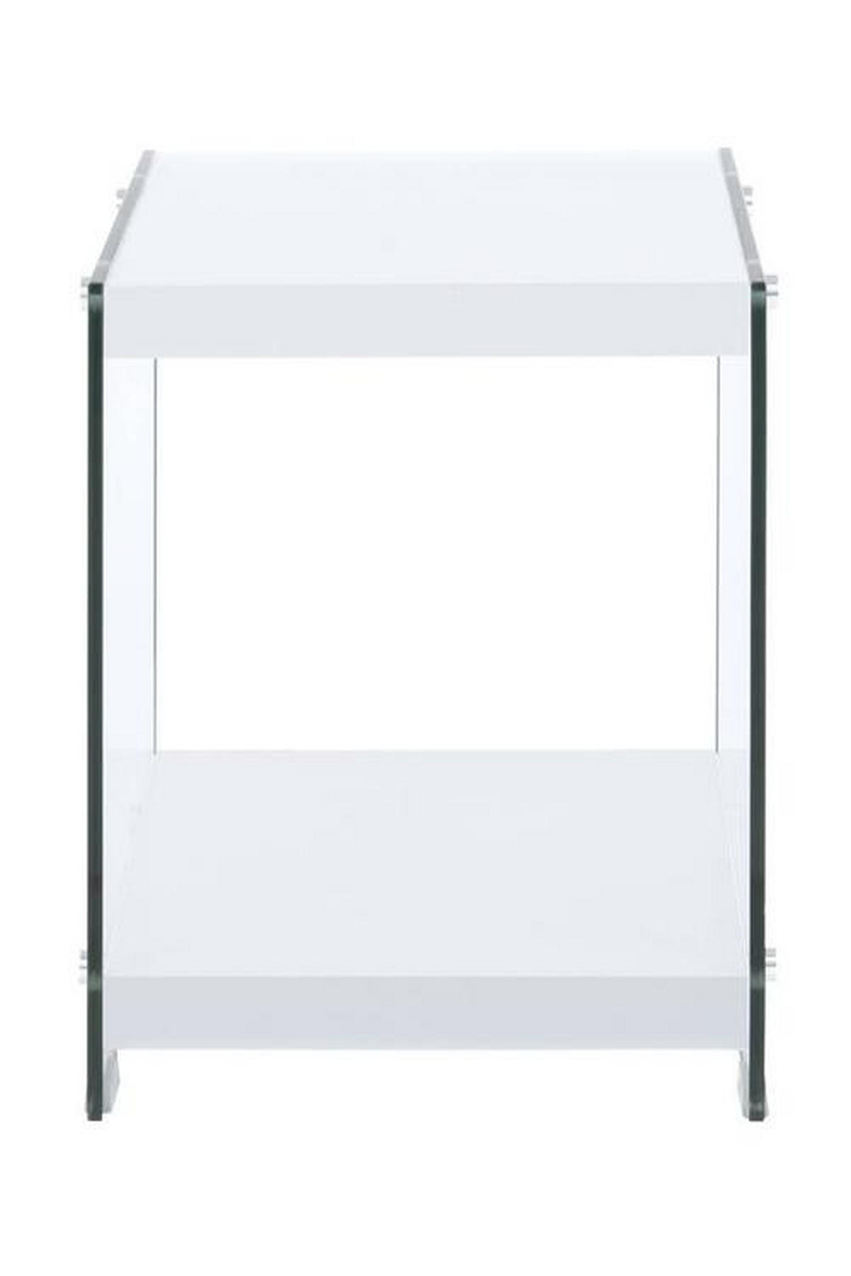 SIDOBORD i glas, trämaterial 35/35/45 cm  - klar/vit, Basics, trämaterial/glas (35/35/45cm) - Kayoom