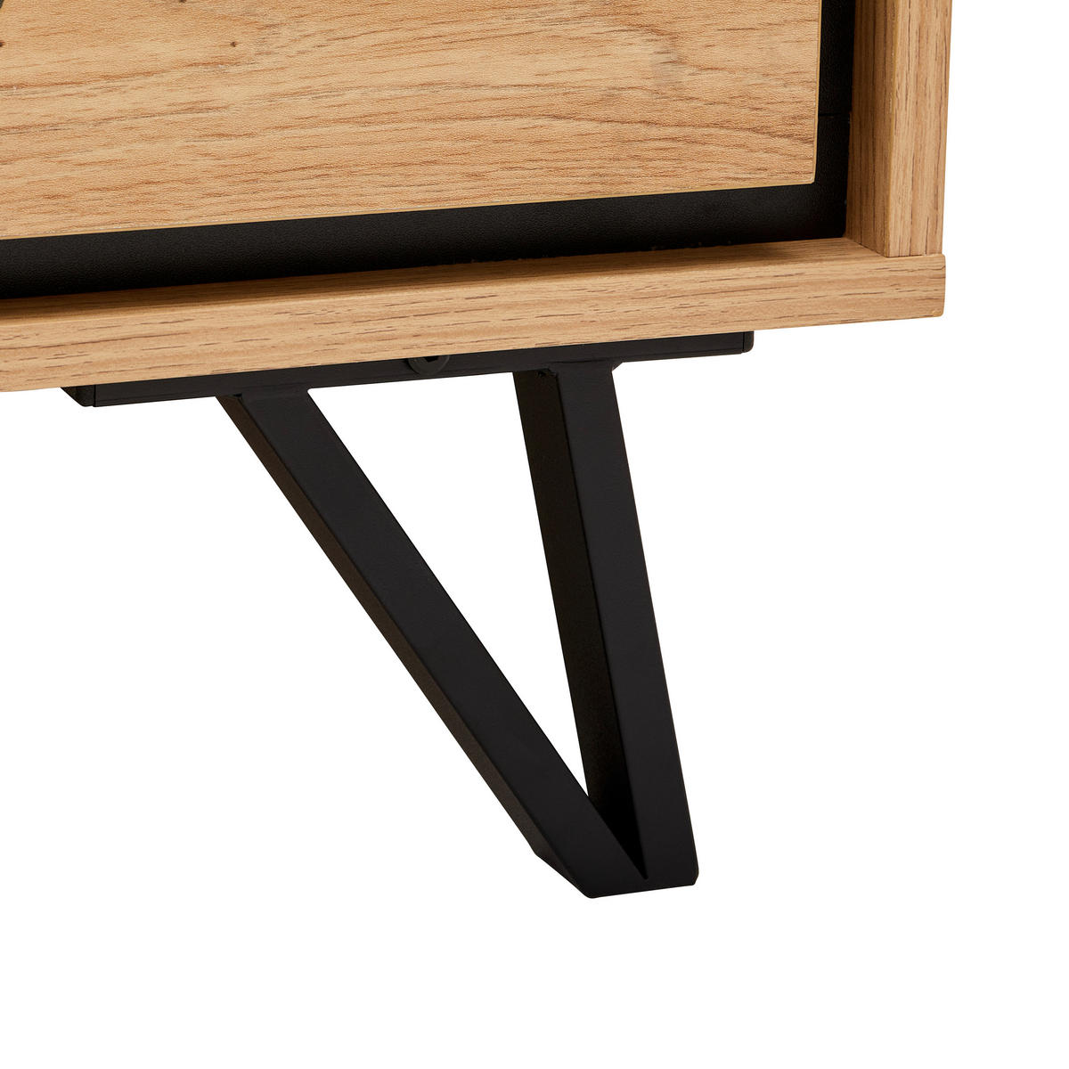 COUCHTISCH rechteckig Schwarz, Eichefarben  - Eichefarben/Schwarz, LIFESTYLE, Holzwerkstoff/Metall (120/60/38cm) - MID.YOU