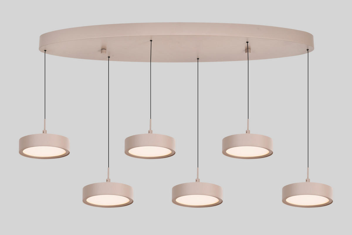 LED-HÄNGELEUCHTE Valensole 117,5/150/36,5 cm  - Sandfarben, Design, Metall (117,5/150/36,5cm)