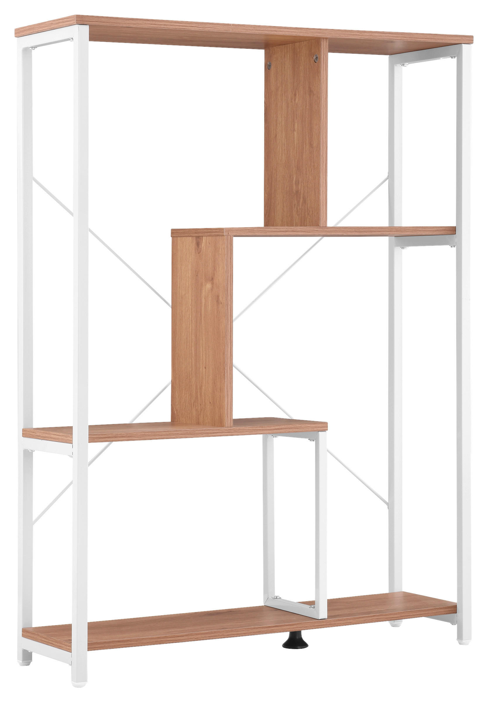 REGAL Weiß, Eichefarben  - Eichefarben/Weiß, MODERN, Holz/Metall (80/110/24cm) - MID.YOU