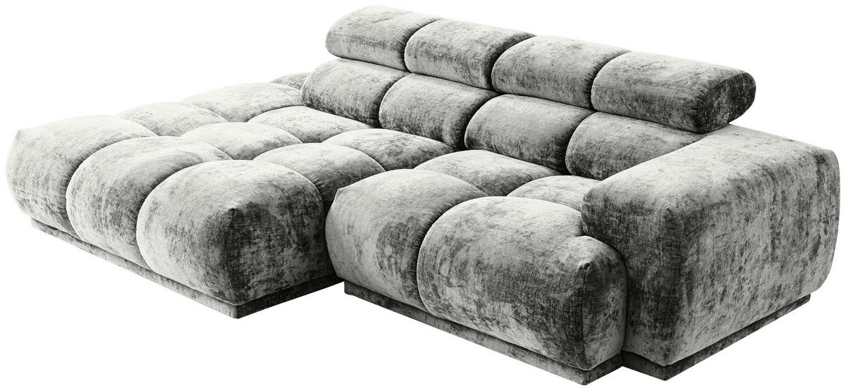 ECKSOFA in Flachgewebe Grau  150/239 cm  - Grau, MODERN, Textil (150/239cm) - MID.YOU