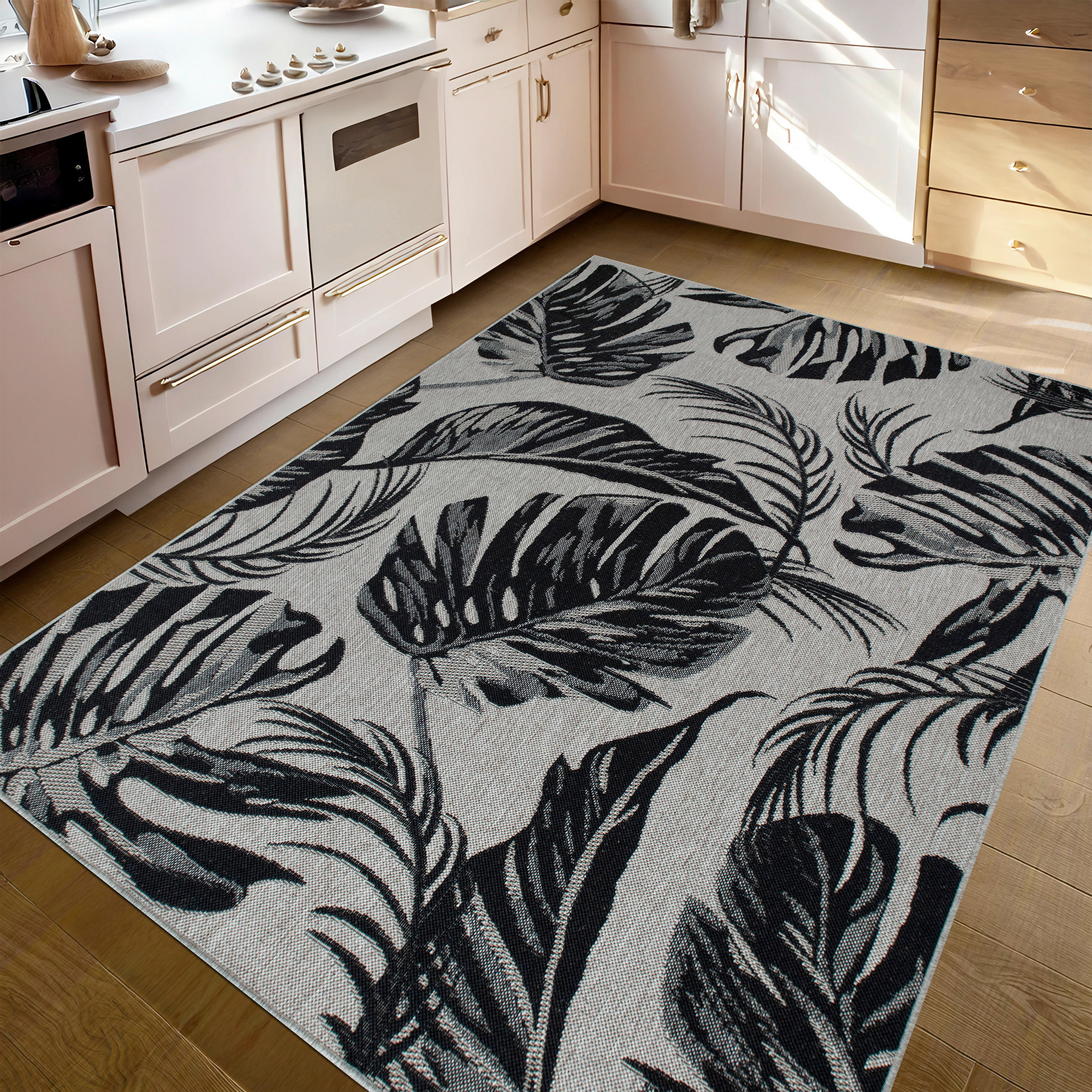 OUTDOORTEPPICH 80/150 cm Grau, Schwarz  - Schwarz/Grau, Design, Kunststoff (80/150cm) - Novel