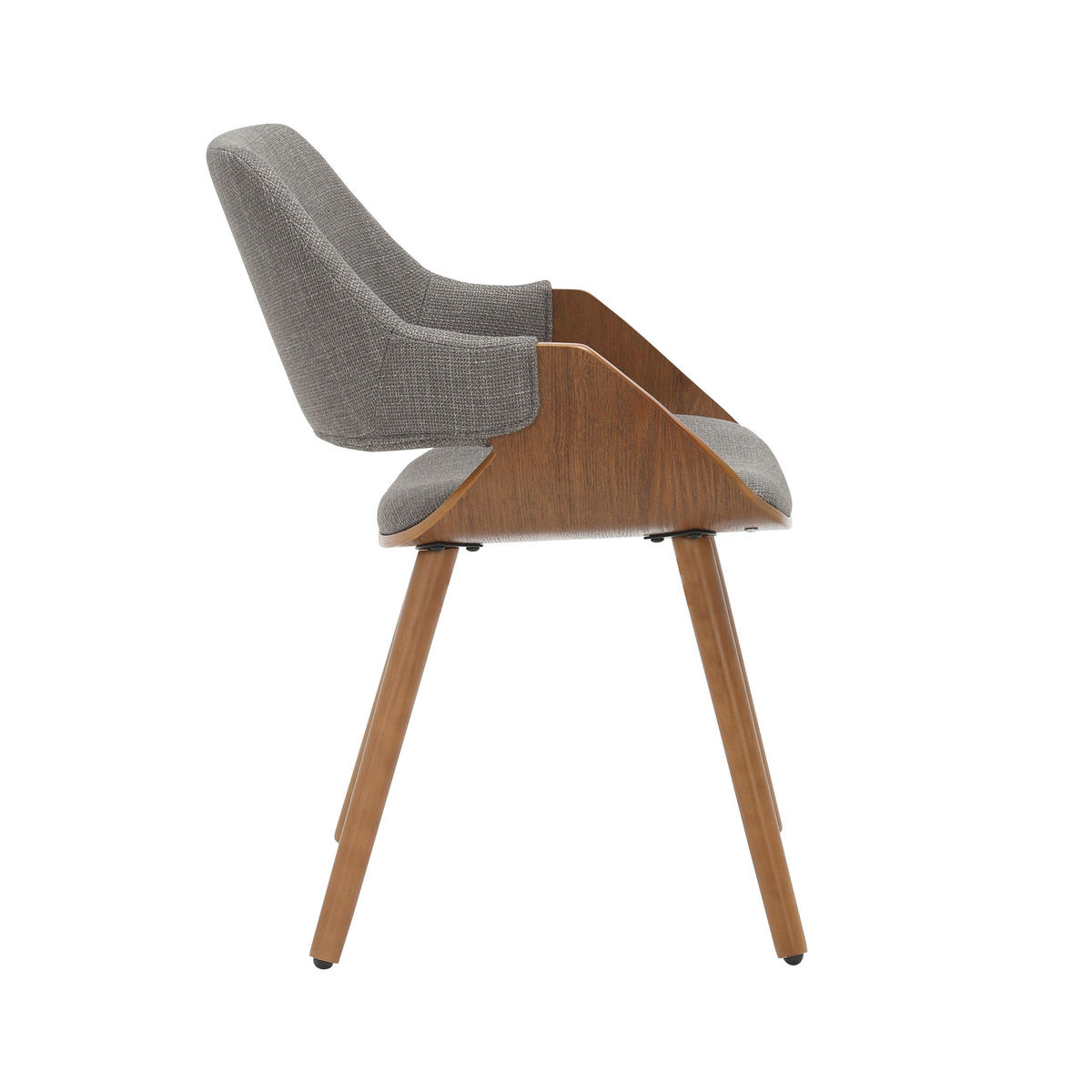 ARMLEHNSTUHL in Holz, Textil Grau, Walnussfarben  - Walnussfarben/Grau, MODERN, Holz/Textil (51/79,5/57cm) - home24