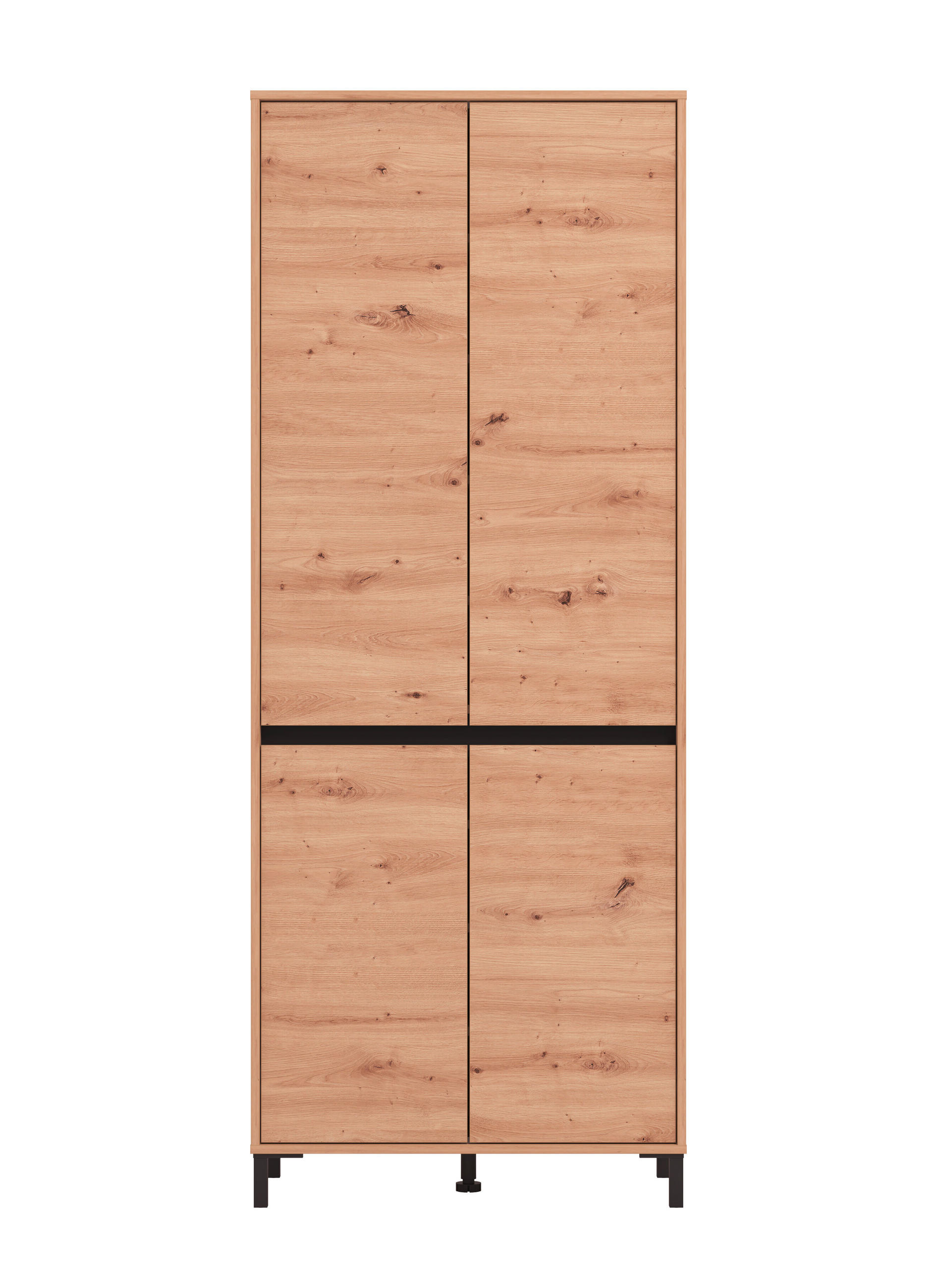 CIPŐSSZEKRÉNY 80/205,5/40 cm  - fekete/Artisan tölgy, Basics, faalapú anyag (80/205,5/40cm) - Xora