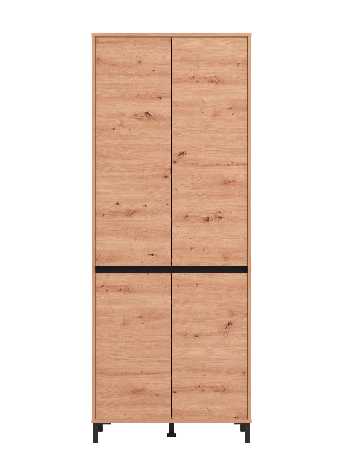 CIPŐSSZEKRÉNY 80/205,5/40 cm  - fekete/Artisan tölgy, Basics, faalapú anyag (80/205,5/40cm) - Xora
