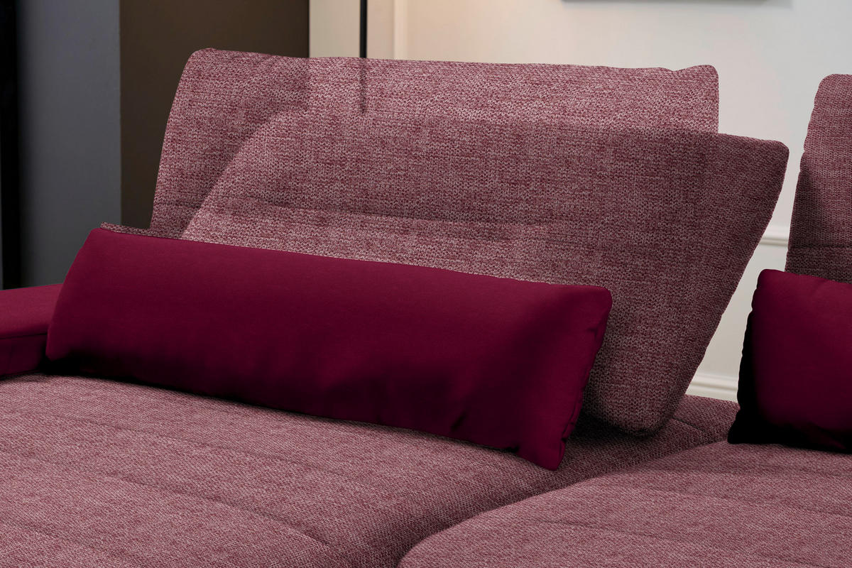 ECKSOFA in Webstoff Beere  - Beere/Schwarz, Konventionell, Textil/Metall (191/273cm) - Carryhome