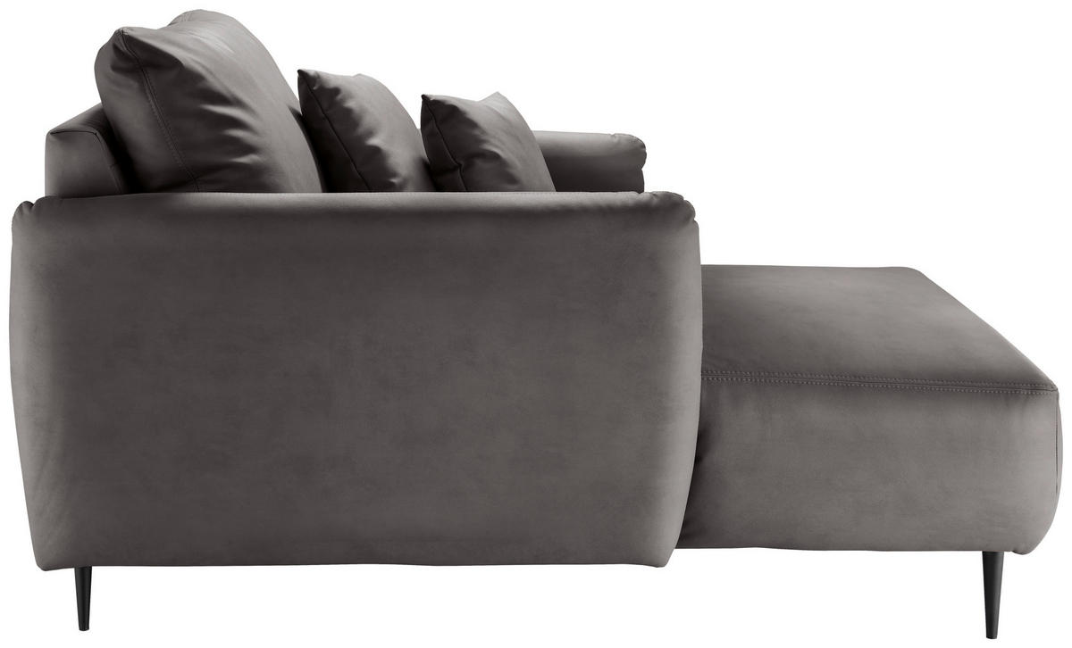 XXL-SESSEL Lederlook Anthrazit    - Anthrazit/Schwarz, Design, Textil/Metall (112/95/158cm) - Livetastic