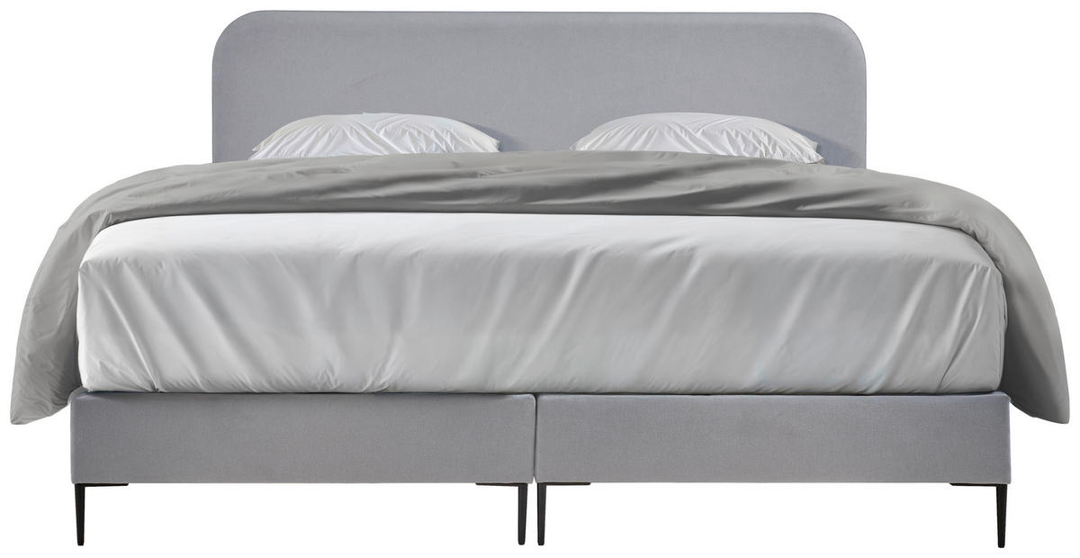 POSTEL BOXSPRING, 180/210 cm, světle šedá - černá/světle šedá, Moderní, kov/kompozitní dřevo (180/210cm) - MID.YOU