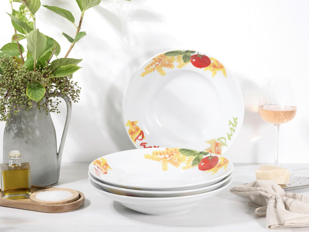 PASTATELLER Porzellan 4-teilig Milano Pasta  - Multicolor, Basics, Keramik (27cm) - Creatable