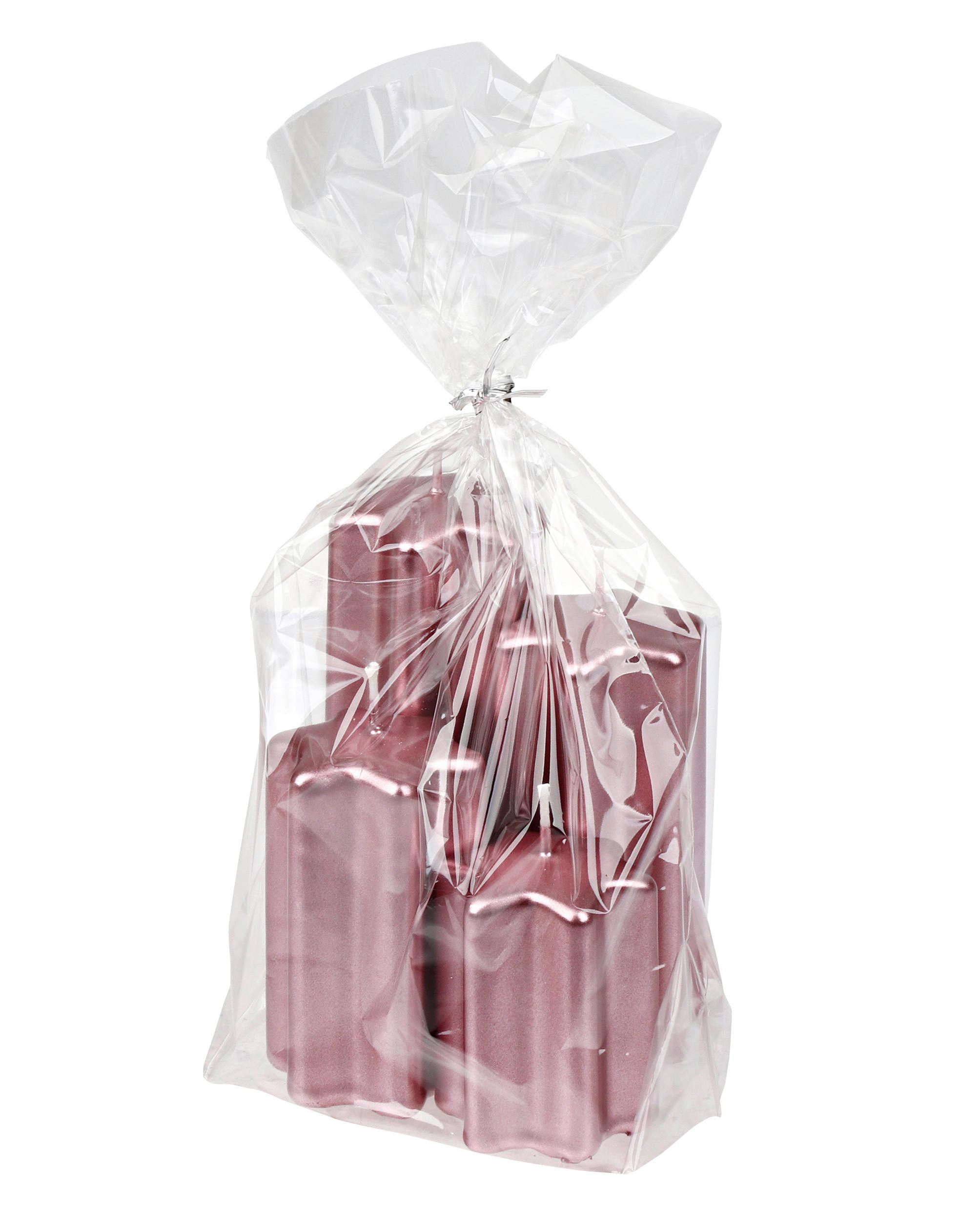 STUMPENKERZENSET  - Rosa, Konventionell, Paraffin (10,0/12,0cm)