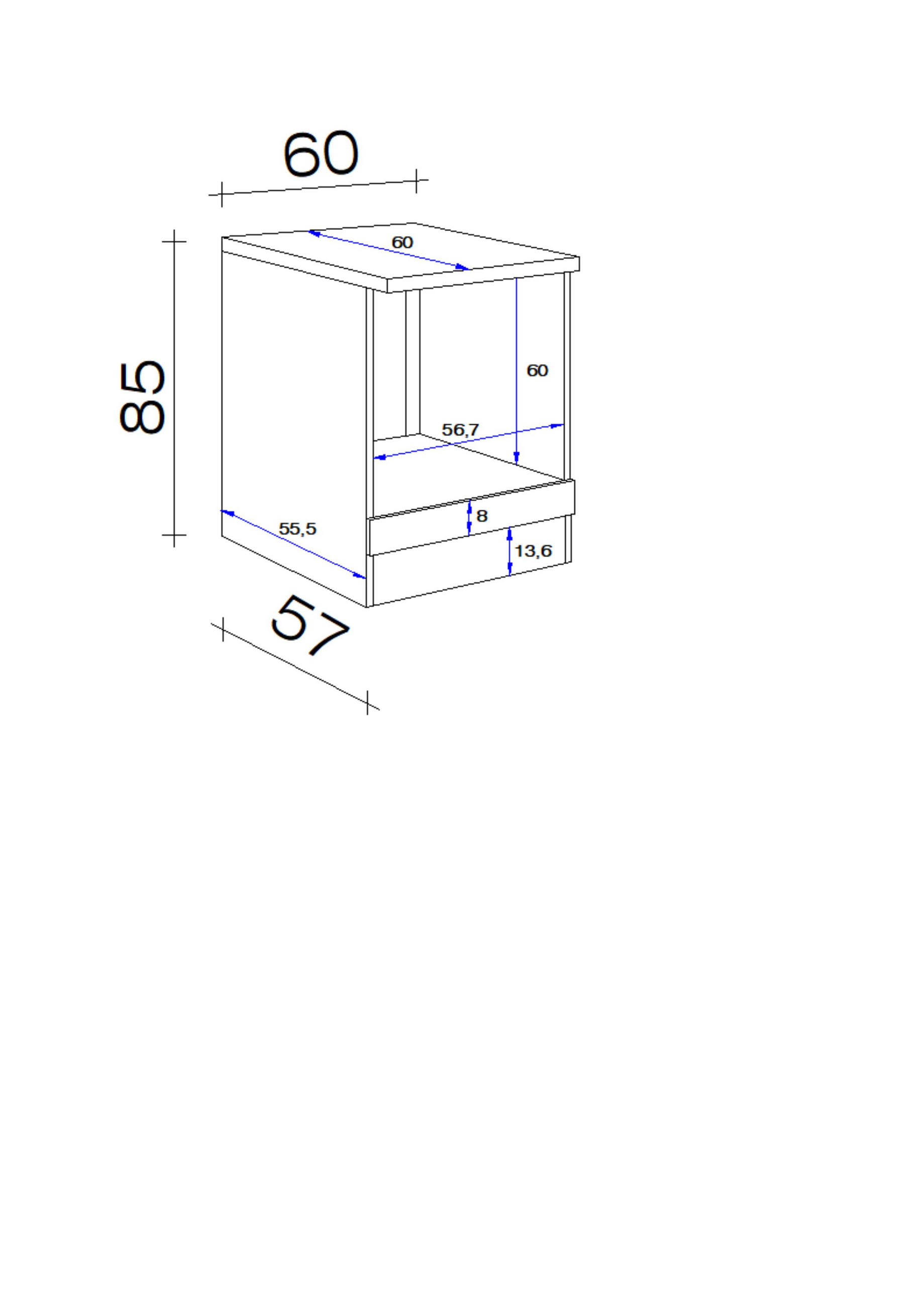 HERDUMBAUSCHRANK 60/85/60 cm  in Dunkelgrau, Eiche San Remo  - Dunkelgrau/Eiche San Remo, MODERN, Holzwerkstoff (60/85/60cm) - FlexWell