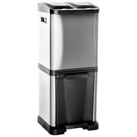 ABFALLSAMMLER 32 L  - Silberfarben/Schwarz, Basics, Kunststoff/Metall (32/78/32cm) - MID.YOU