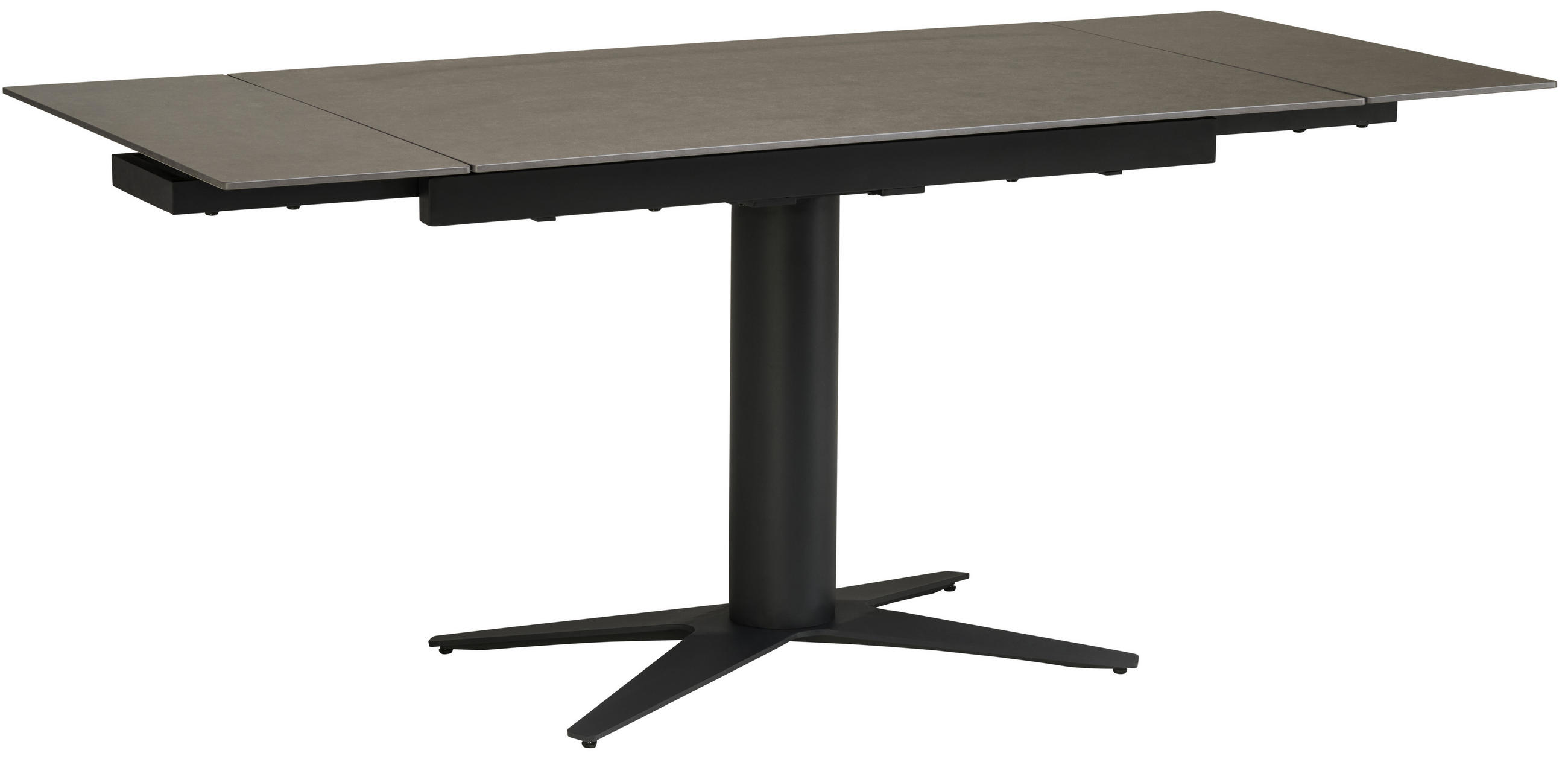 ESSTISCH Anthrazit, Schwarz rechteckig  ausziehbar  - Anthrazit/Schwarz, LIFESTYLE, Keramik/Metall (120-179/76/80cm) - Livetastic