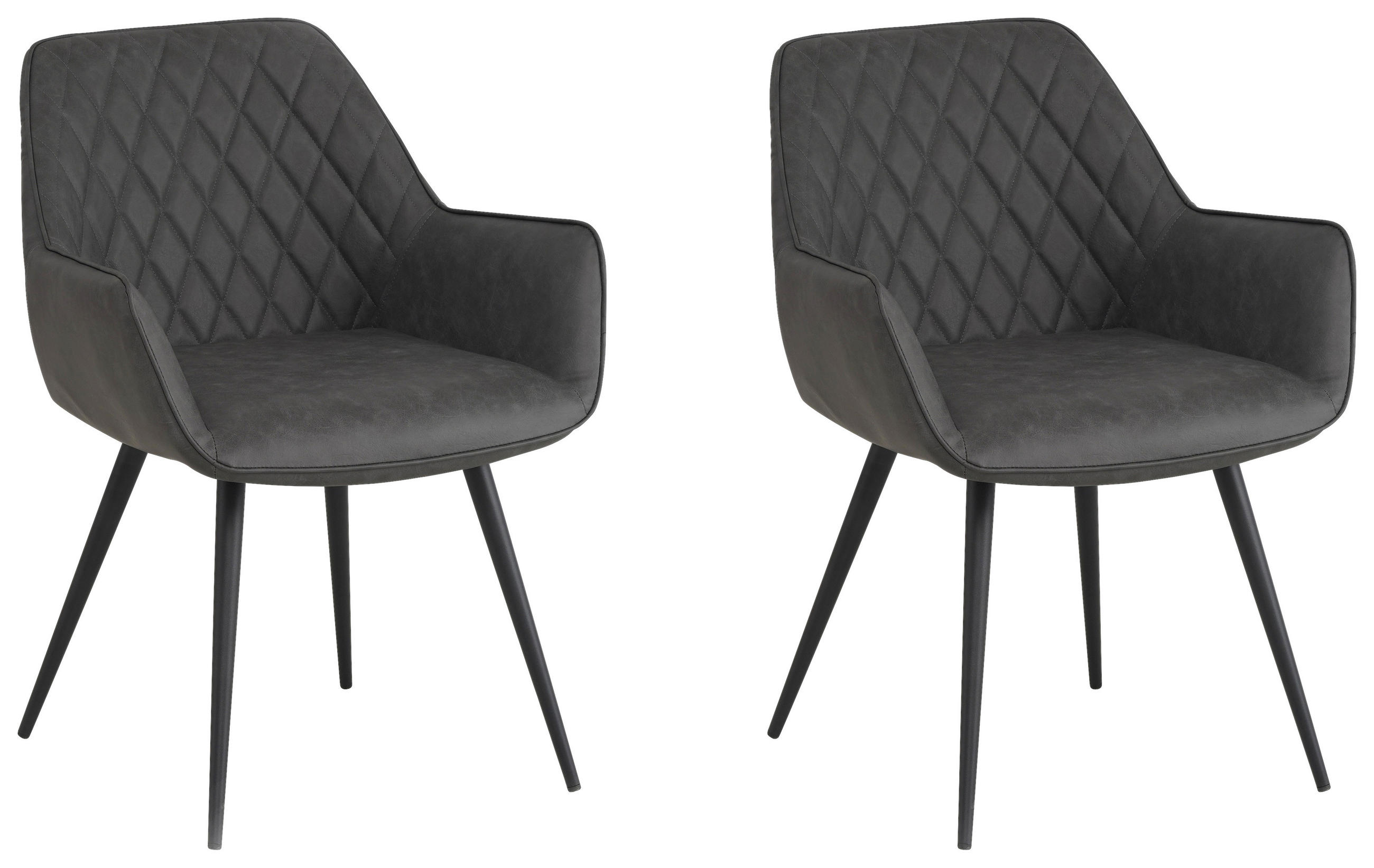 SADA STOLIČIEK 2 kus - čierna/antracitová, Konventionell, kov/textil (62/83/60cm) - MID.YOU