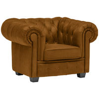 CHESTERFIELD-SESSEL in Webstoff Currygelb  - Wengefarben/Currygelb, Lifestyle, Holz/Textil (115/76,5/96cm) - Landscape