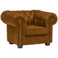 CHESTERFIELD-SESSEL - Wengefarben/Currygelb, LIFESTYLE, Holz/Textil (115/76,5/96cm) - Landscape