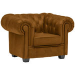 CHESTERFIELD-SESSEL - Wengefarben/Currygelb, LIFESTYLE, Holz/Textil (115/76,5/96cm) - Landscape