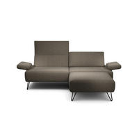 2,5-SITZER Chenille Braun  - Schwarz/Braun, Design, Textil/Metall (204-234/85/86-94cm) - SENSOO