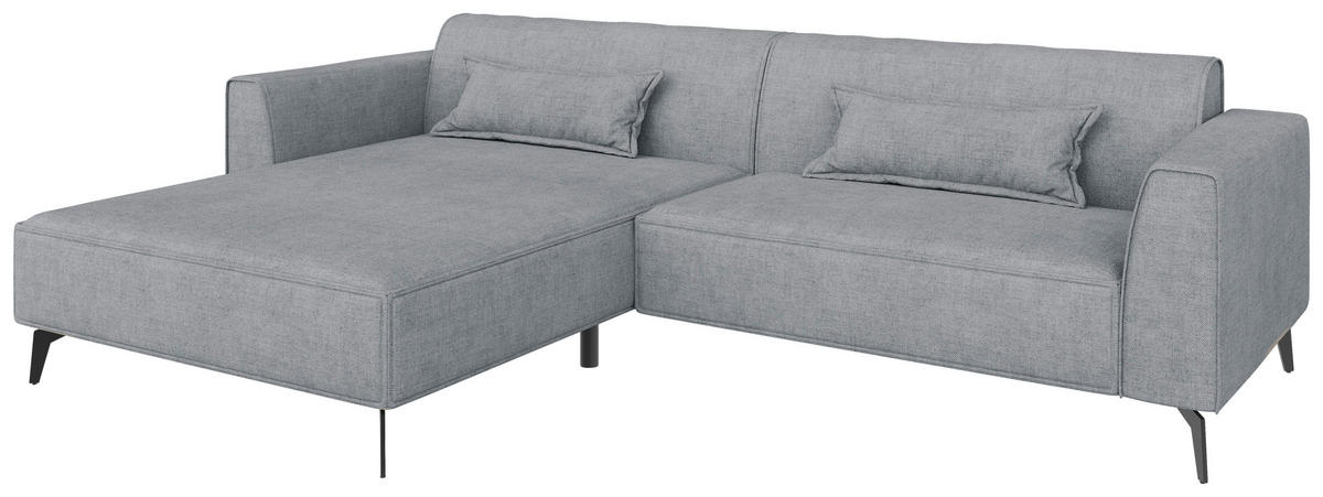 ECKSOFA  in Grau  190/295 cm  - Schwarz/Grau, MODERN, Textil/Metall (190/295cm) - Carryhome