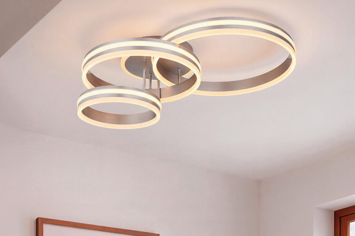 Plafonieră Cu Led 72 W    80/60/20 cm  - opal/gri, Design, plastic/metal (80/60/20cm) - Novel