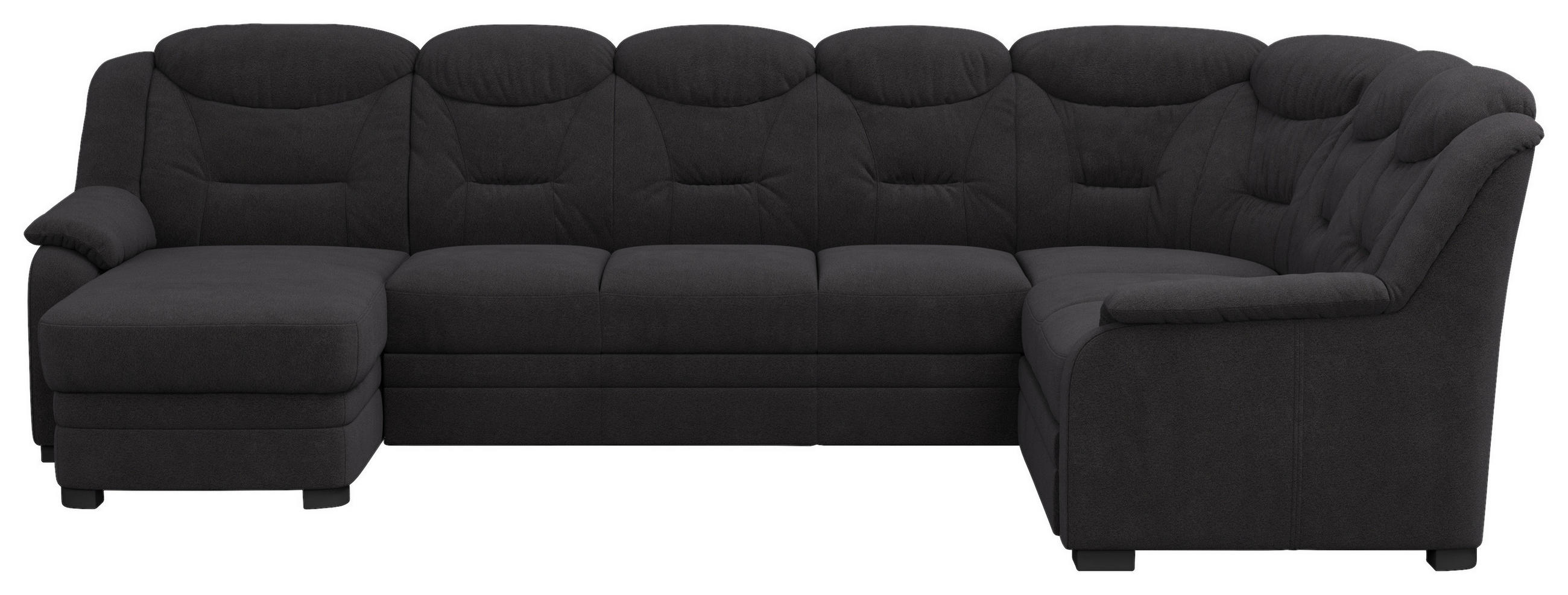 WOHNLANDSCHAFT in Chenille Schwarz  - Schwarz, Basics, Kunststoff/Textil (162/330/211cm) - MID.YOU