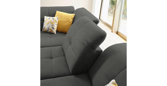 ECKSOFA in Chenille Dunkelgrau 240/308 cm - Dunkelgrau/Schwarz, Design, Textil/Metall (240/308cm) - Xora