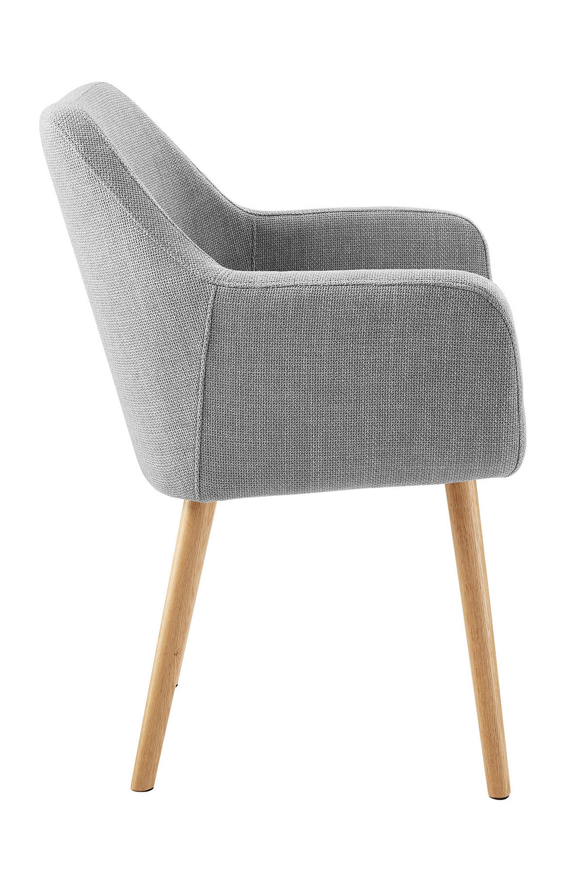 ARMLEHNSTUHL  in Struktur  - Hellgrau/Naturfarben, MODERN, Holz/Textil (62/84/60cm) - Livetastic