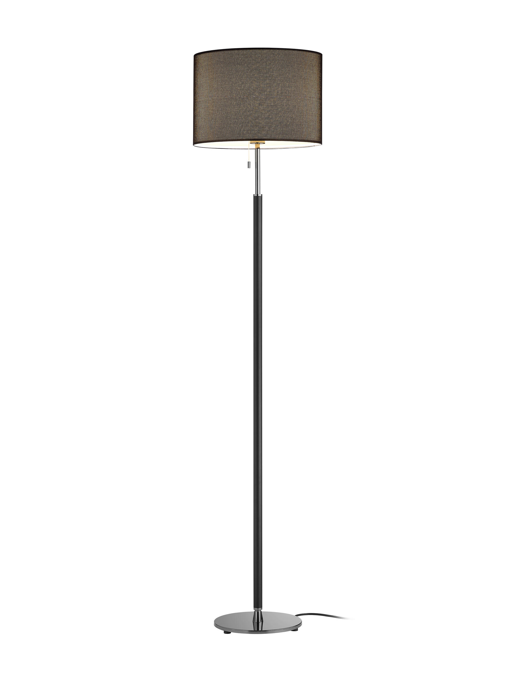 STEHLEUCHTE 35.5/160.3 cm    - Chromfarben/Schwarz, KONVENTIONELL, Metall (35.5/160.3cm) - Helestra