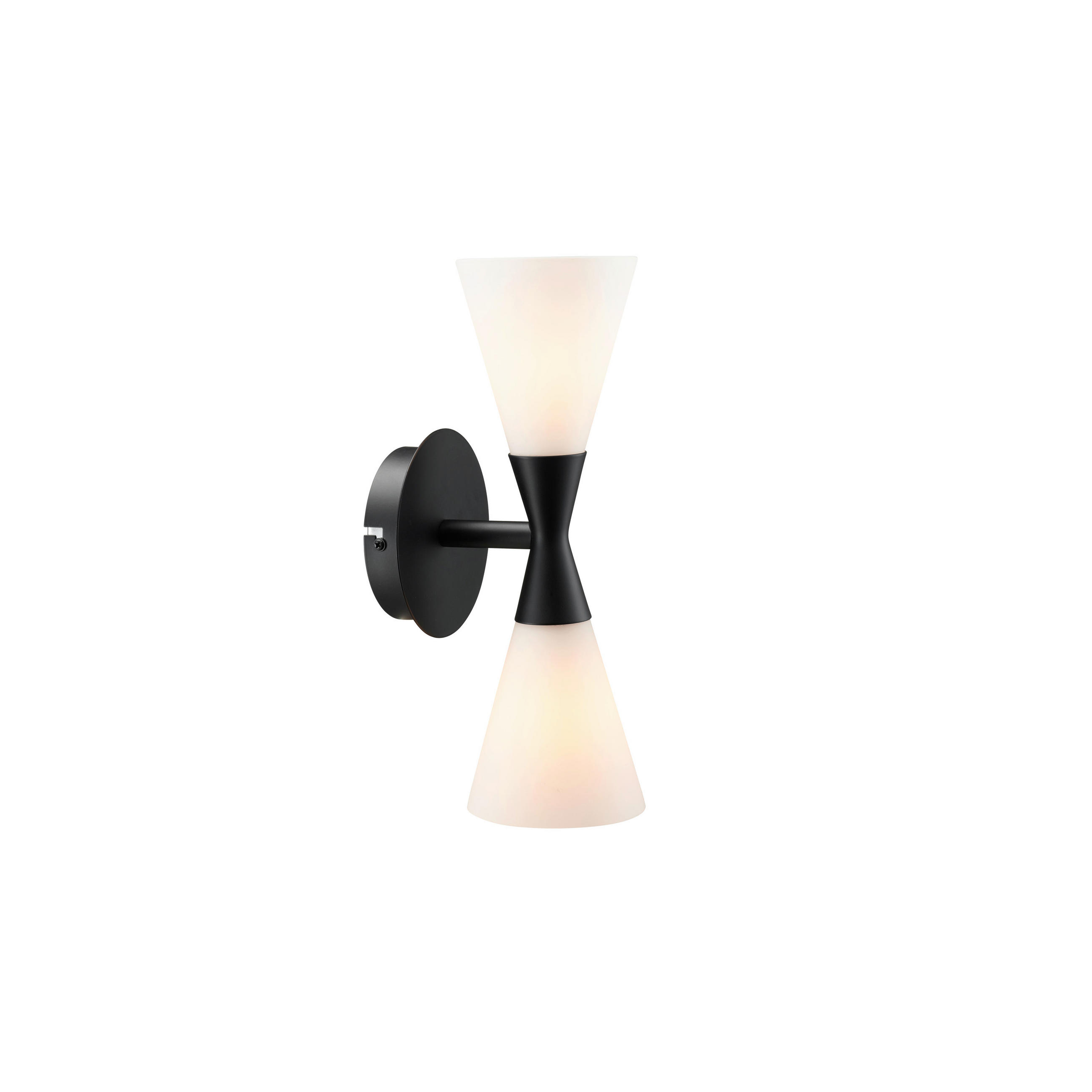 WANDLEUCHTE Harlekin  10,5/32 cm   - Opal/Schwarz, Basics, Glas/Metall (10,5/32cm) - Belid