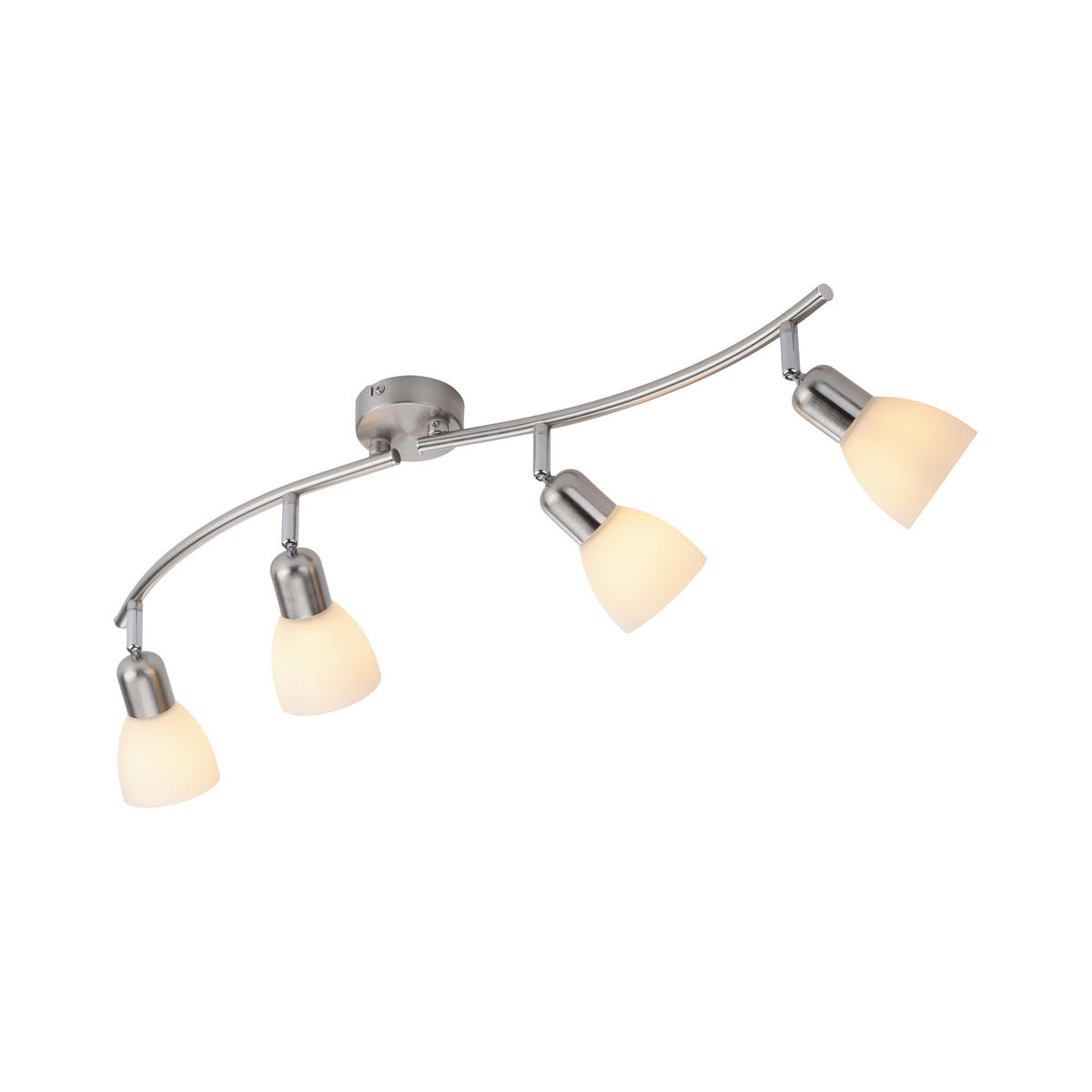PLAFONJERA - boja nerđajućeg čelika, Osnovno, staklo/metal (90/83/21cm)