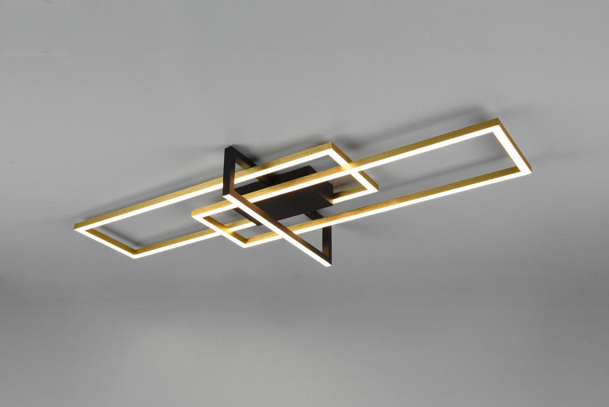 LED-DECKENLEUCHTE 100/40/11,5 cm   - Messingfarben/Schwarz, Trend, Metall (100/40/11,5cm)