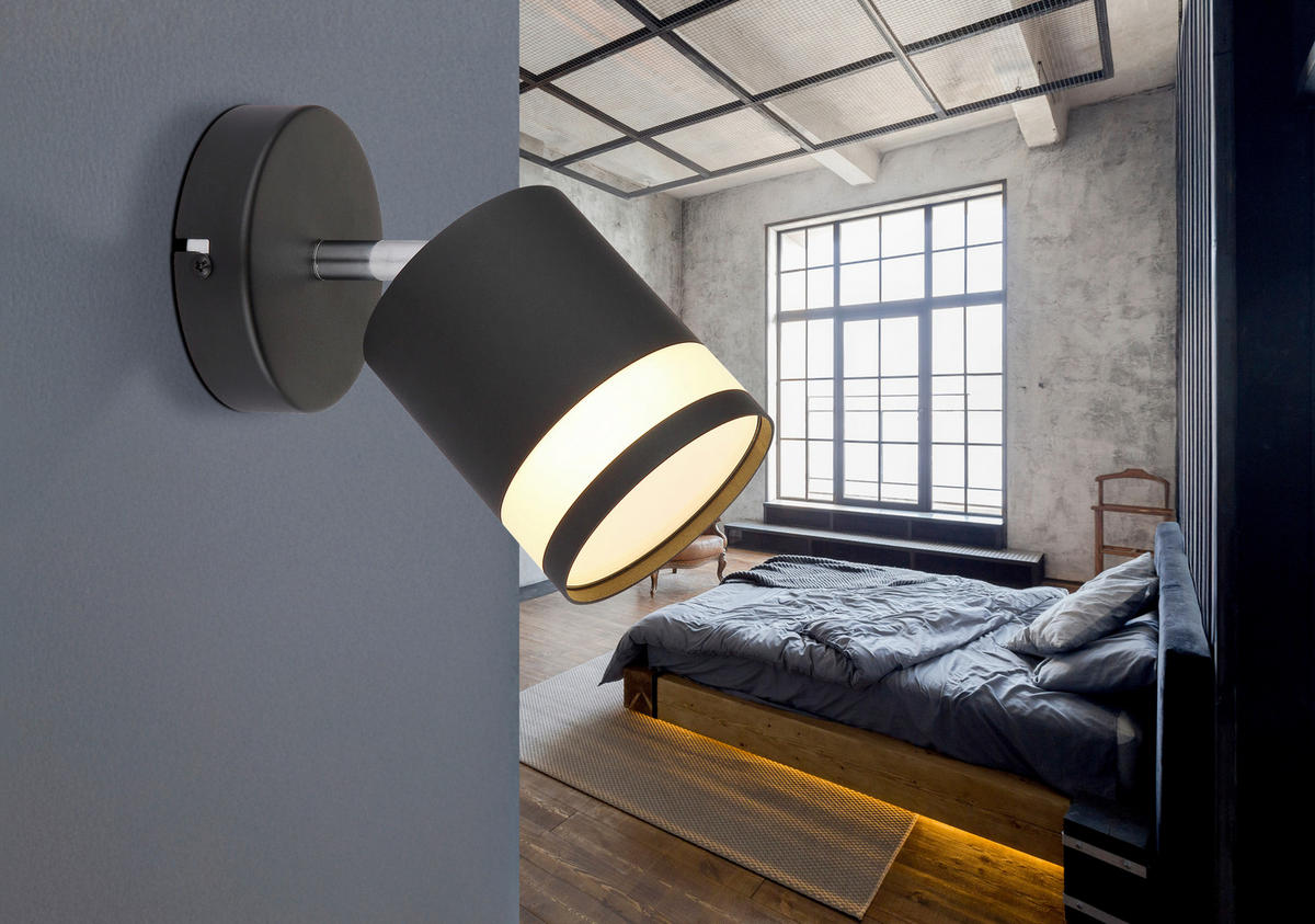 STRAHLER 10/15 cm   - Schwarz/Weiß, Design, Kunststoff/Metall (10/15cm) - Globo