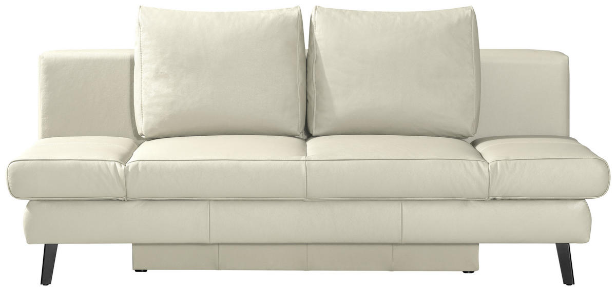 SCHLAFSOFA in Echtleder Naturfarben  - Schwarz/Naturfarben, Design, Leder/Metall (200/85/90cm) - Novel