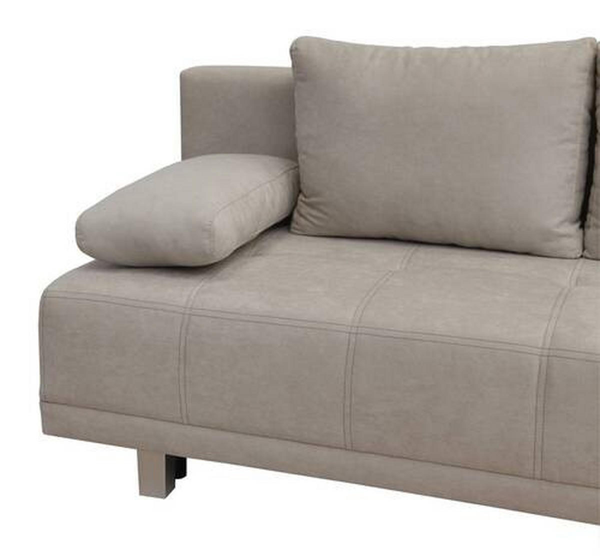 SCHLAFSOFA  mit Schlafen auf Sitzhöhe, Rücken echt Samt Beige  - Chromfarben/Beige, Design, Kunststoff/Textil (194/77/89cm) - MID.YOU