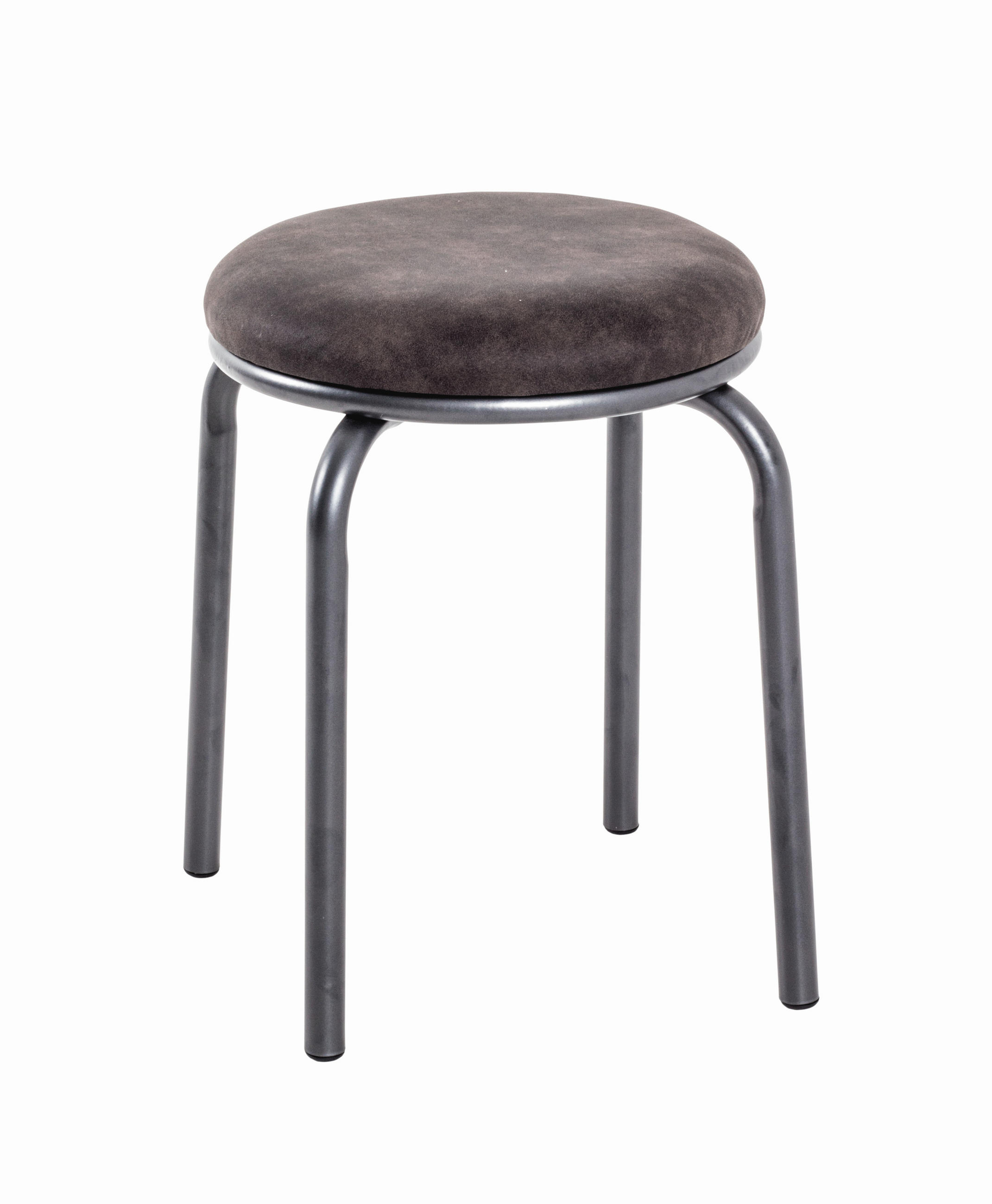 STAPELHOCKER in Metall, Textil Braun, Grau  - Anthrazit/Braun, KONVENTIONELL, Textil/Metall (46/45/46cm)