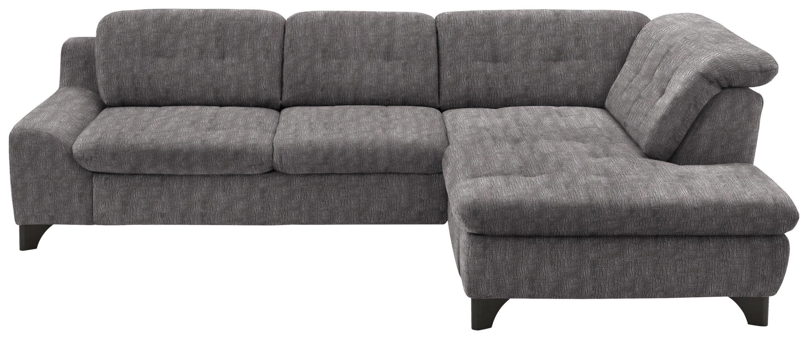 HÖRNSOFFA i chenille gråbrun  - gråbrun/svart, Klassisk, metall/textil (281/200cm) - MID.YOU