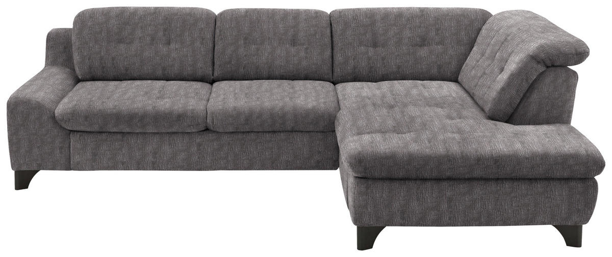 HÖRNSOFFA i chenille gråbrun  - gråbrun/svart, Klassisk, metall/textil (281/200cm) - MID.YOU